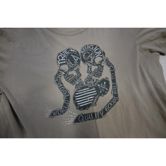 True Religion Graphic Tee Shirt Gray Short Sleeve Casual Mens Size 2XL - Picture 9 of 11